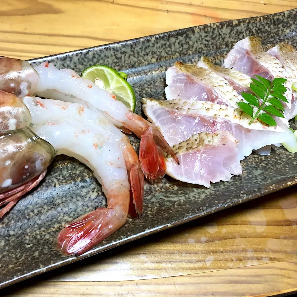 ボタン海老🦐とノドグロ🐟の刺身|buhizouさん