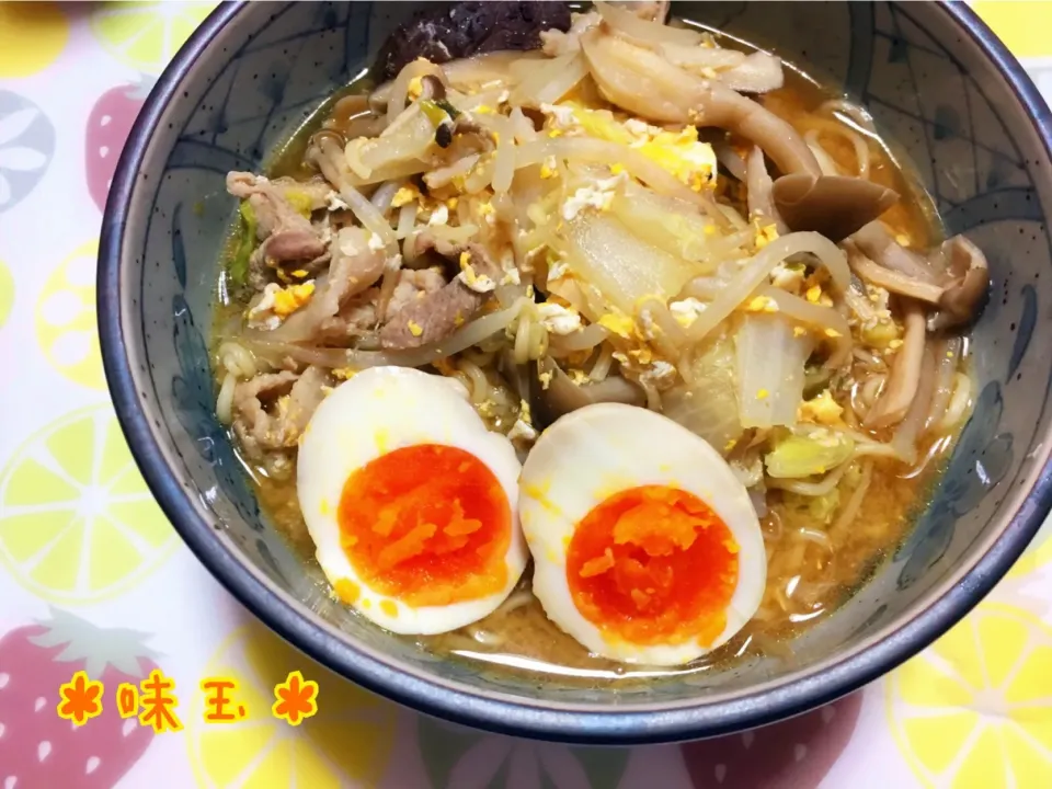 snap dishさんにいただいた、JA全農たまご「特許のたまご『とくのう』」を使って、味玉🍳✨味噌ラーメンにのせて🍜✨|nacchan♪さん