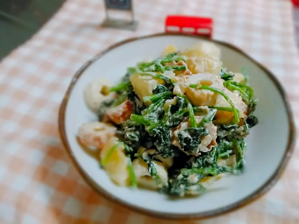 ちくわとほうれん草♡和風なポテトサラダ|花ママさん