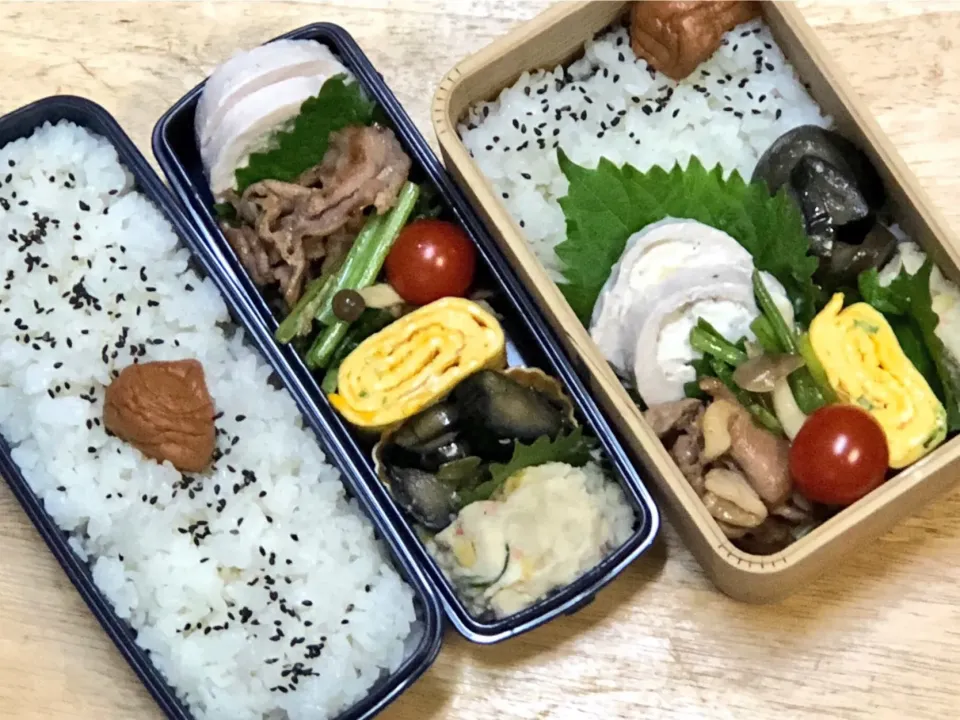 クリチーハーブ入り鶏ハム＆豚の甘辛焼き 弁当|弁当 備忘録さん