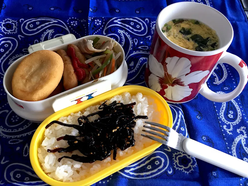 お弁当、豚挽肉のモチモチじゃがいも、ウィンナー、ボイル野菜|Tadahiko Watanabeさん