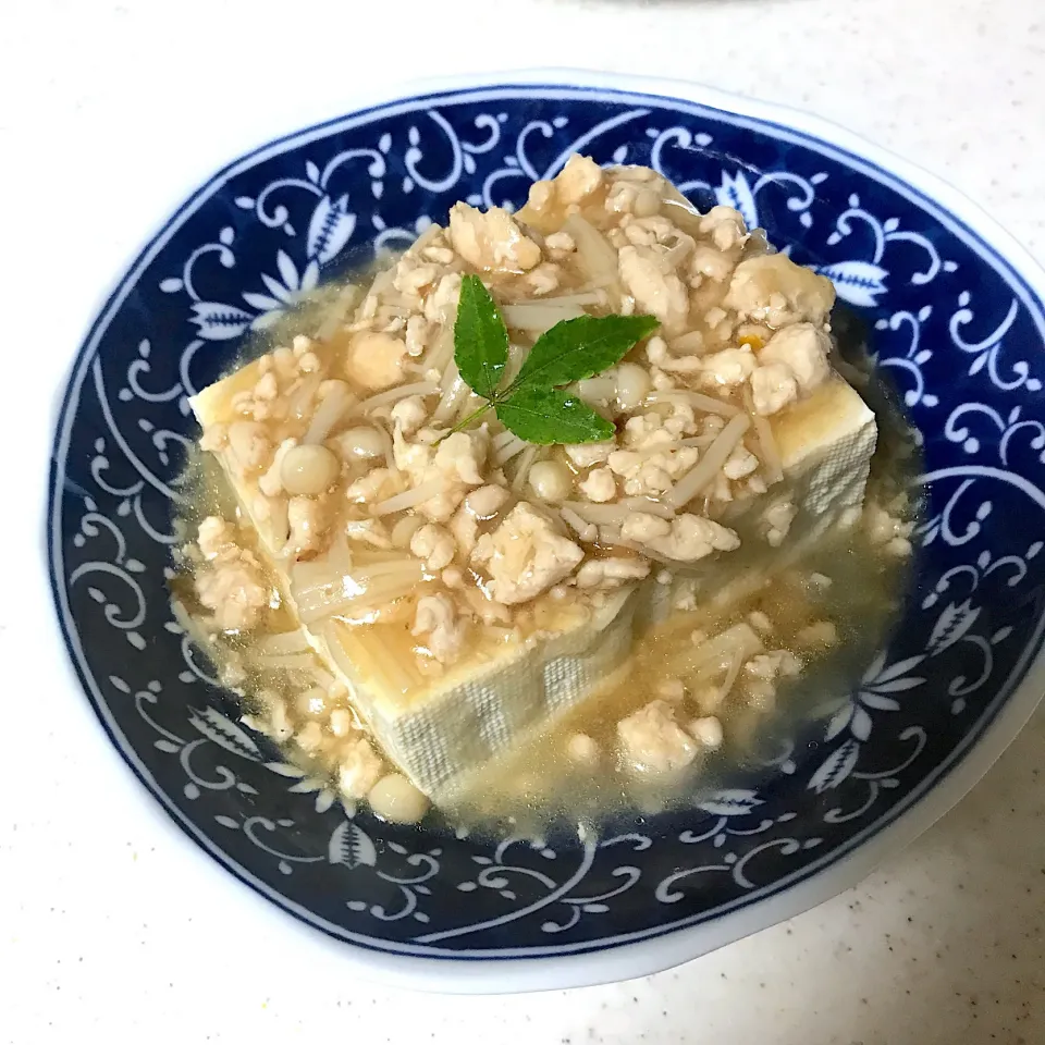 Snapdishの料理写真:豆腐の鳥そぼろあんかけ|花ママちゃんさん