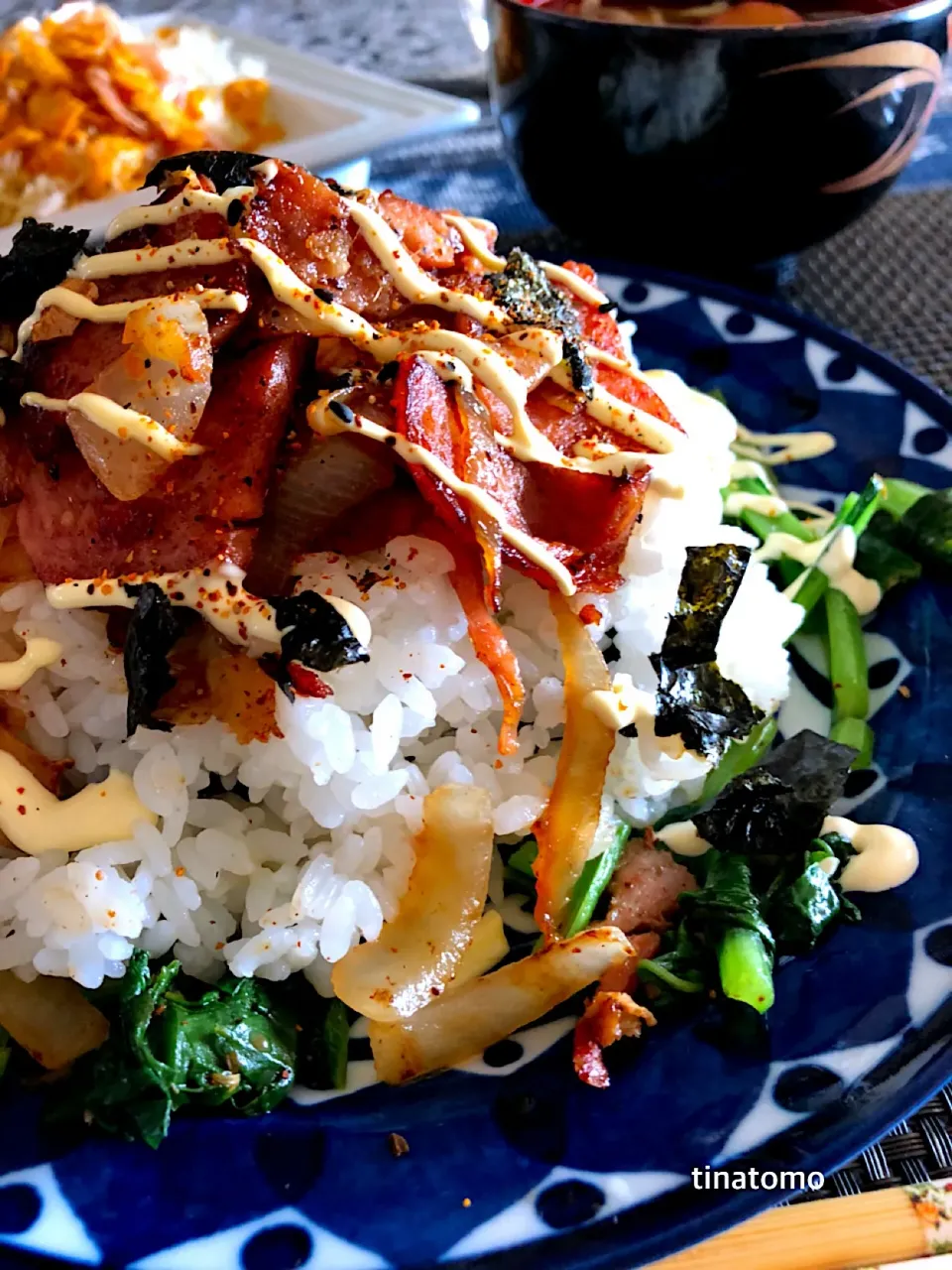 Snapdishの料理写真:スパム生姜焼き丼👍|Tina Tomoko😋さん