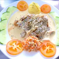 Creamy mushroom chicken chop|aladdinさん