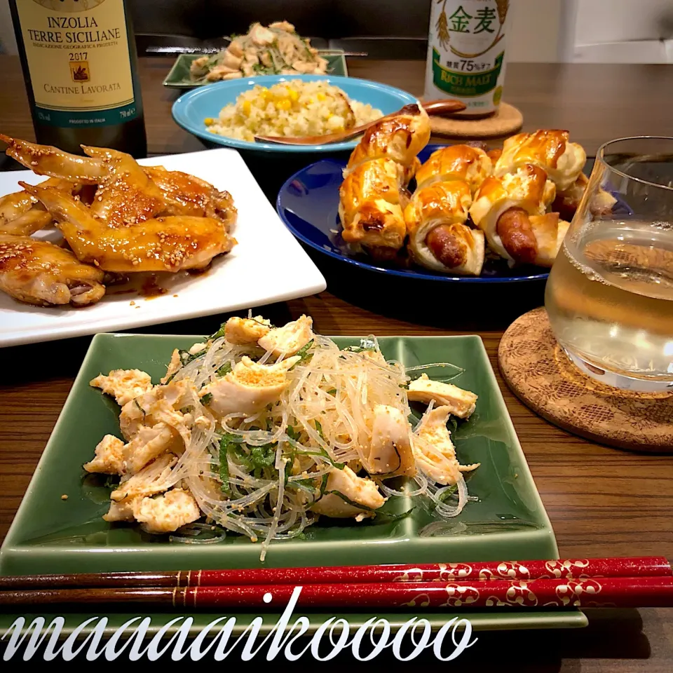 Snapdishの料理写真:冷蔵庫整理な晩ご飯🍻🥂🍾|マイコさん