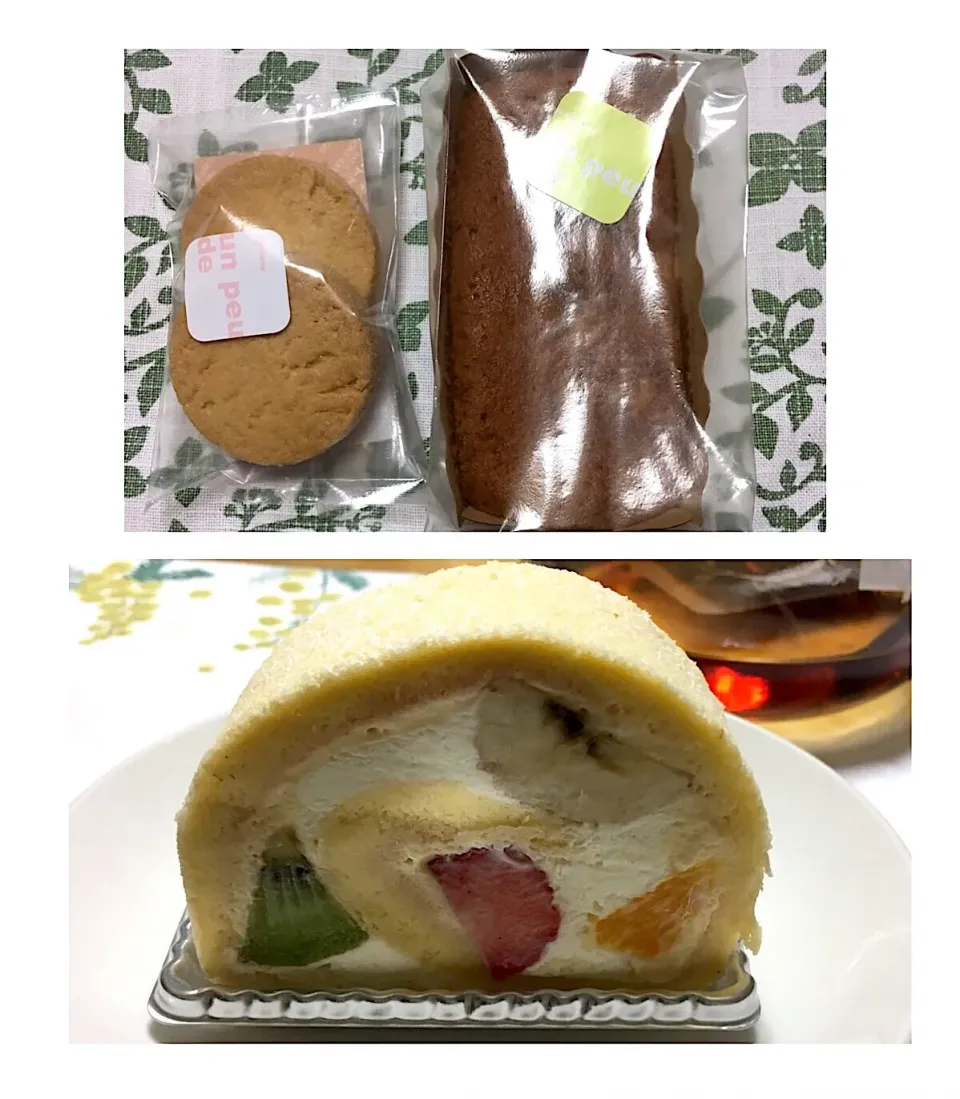 Snapdishの料理写真:米粉のフルーツロール、りんごパウンド、きび糖クッキー（プレーン）
@pâtisserie un peu de|こいちさん