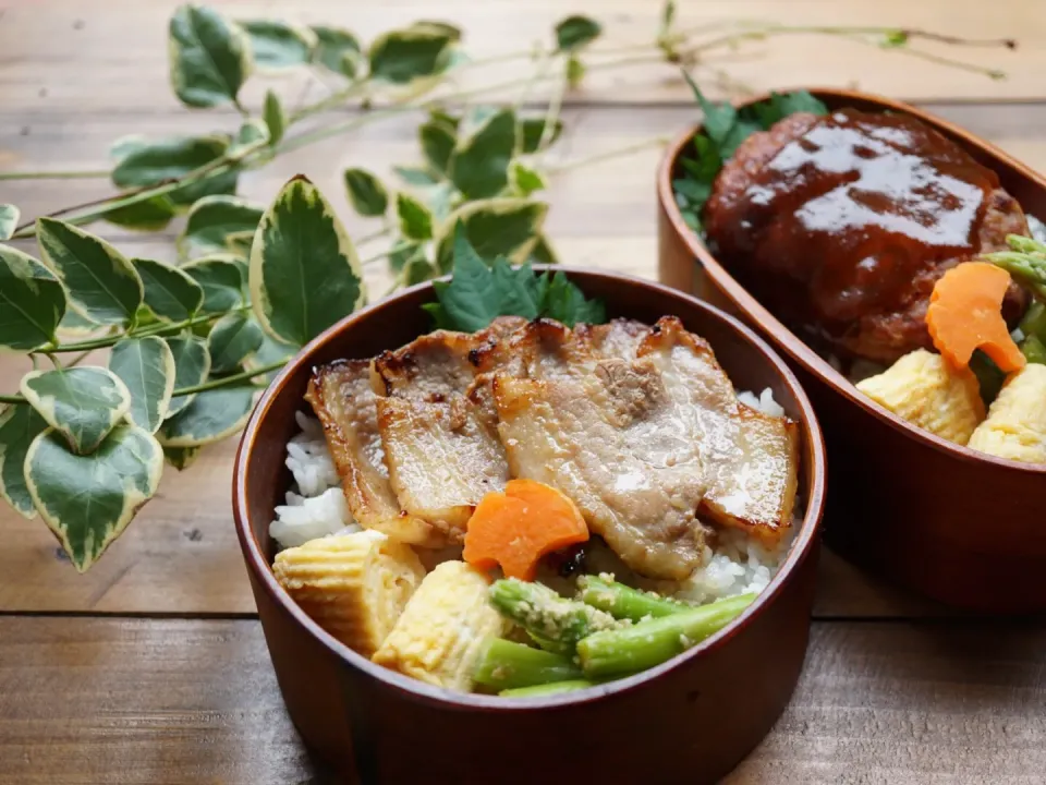 柔らか〜いハンバーグとごっつい焼肉弁当♪|豆子さん