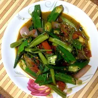 Binagoongang KangKong and Okra with Turmeric and Chili Flakes|Cehl Chiong Datuganさん