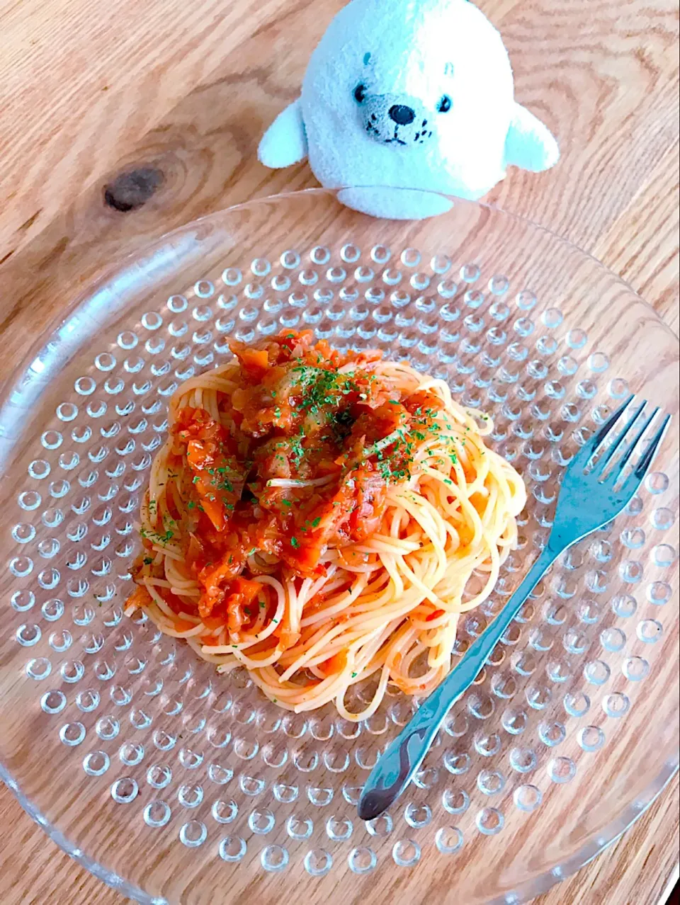 手作りミートソースのスパゲティらんち🍝|おーやんさん