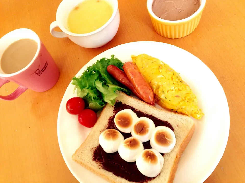 Snapdishの料理写真:♡チョコ・マシュマロトーストのワンプレート♡|yuiママさん