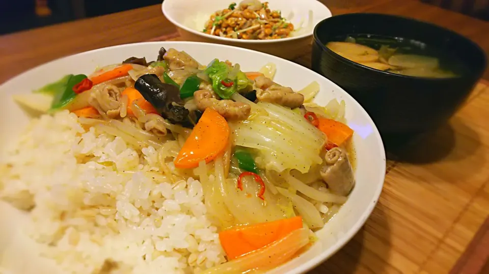 もつ中華丼～
の晩ごはん✨|kaz(*･ω･)さん