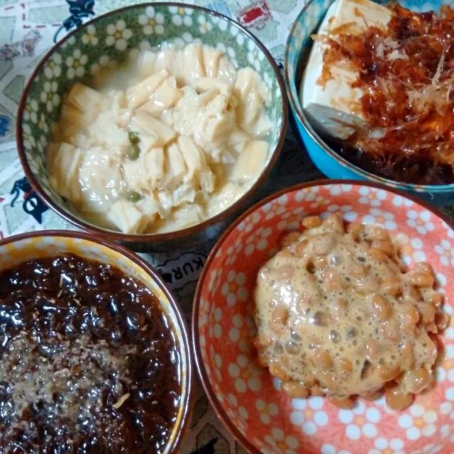 おつまみ（もずく、湯葉、冷奴、納豆）|Takkiさん