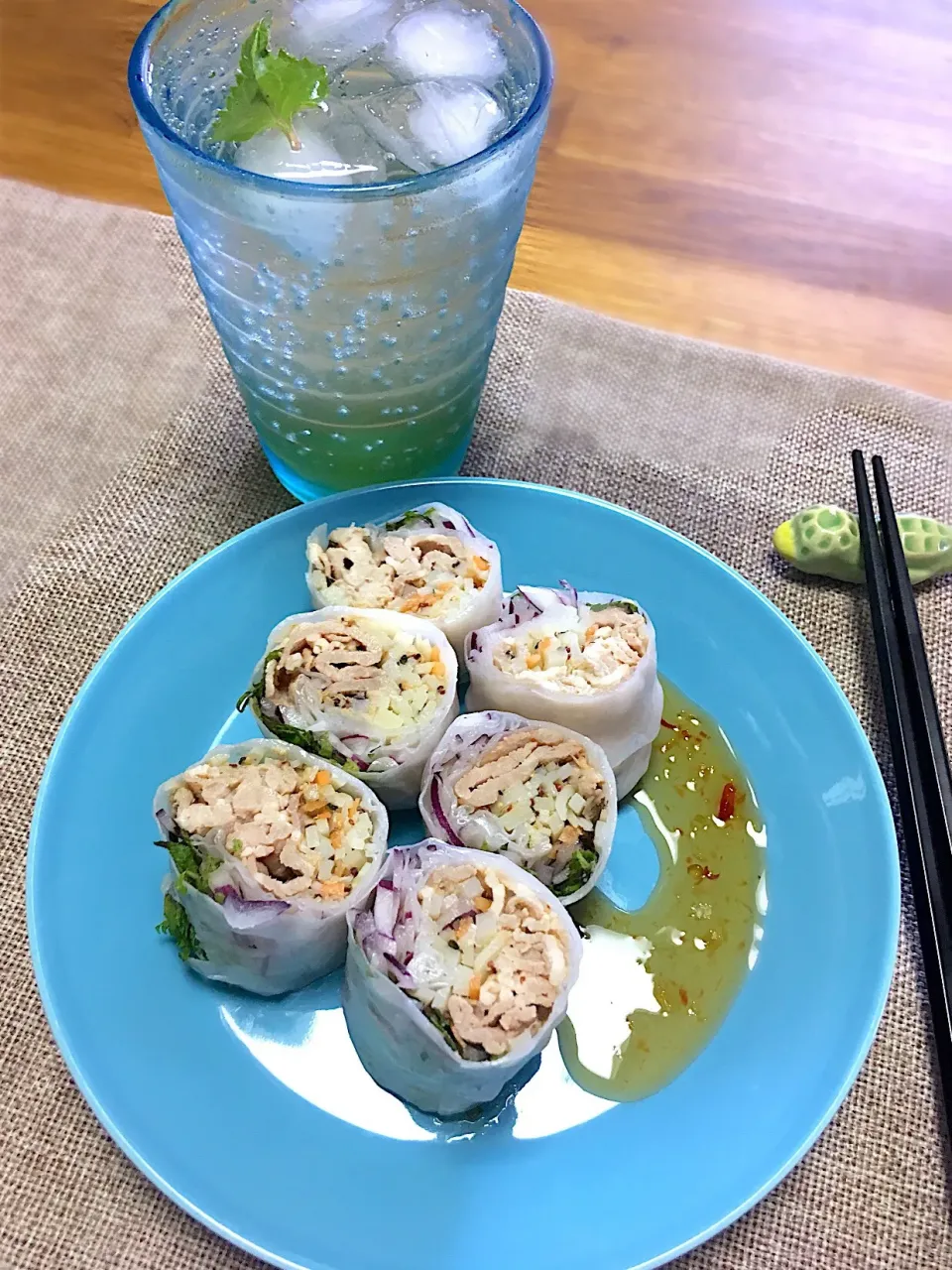 Snapdishの料理写真:morimi32さんの料理 おもひで生春巻き(o⁰⊖⁰o)
 #思いつき料理  #あるもので|morimi32さん