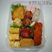 Snapdishの料理写真:9月17日（月）
長女のお弁当
(旦那さん作) #お弁当|ゆきよさん