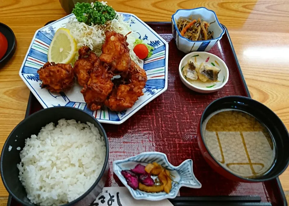 鶏香り揚げ定食|哲さん