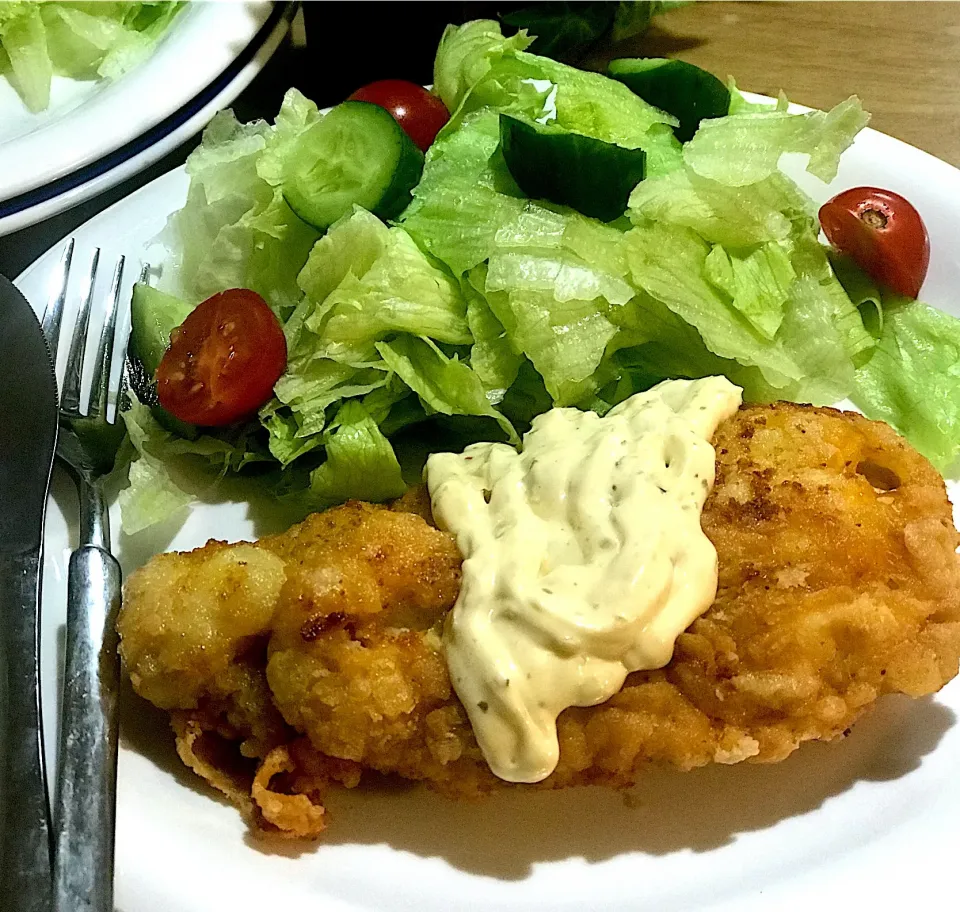 Dinner#chicken fry with tar tar sauce|Babyluv Cabrera Ocampoさん