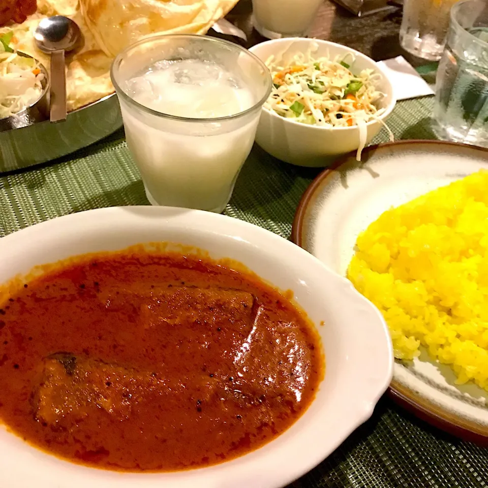 Snapdishの料理写真:ネパール風さんまカレー定食|leimomiさん