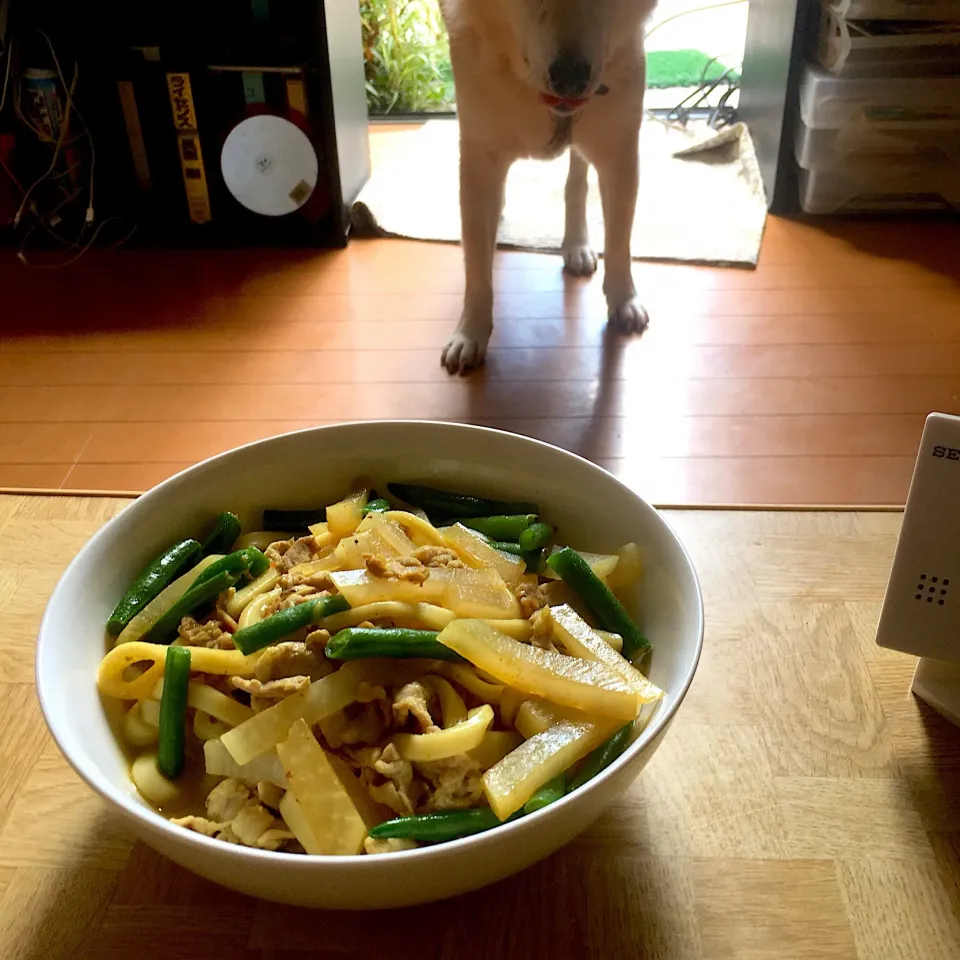 Snapdishの料理写真:夜勤明けスープ少な目カレーうどん|Tarou  Masayukiさん