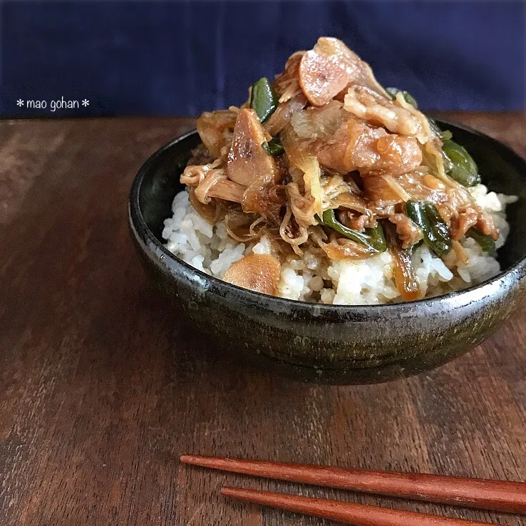 Snapdishの料理写真:ご飯必須☺︎豚肉とピーマンのにんにく醤油炒め|まおさん