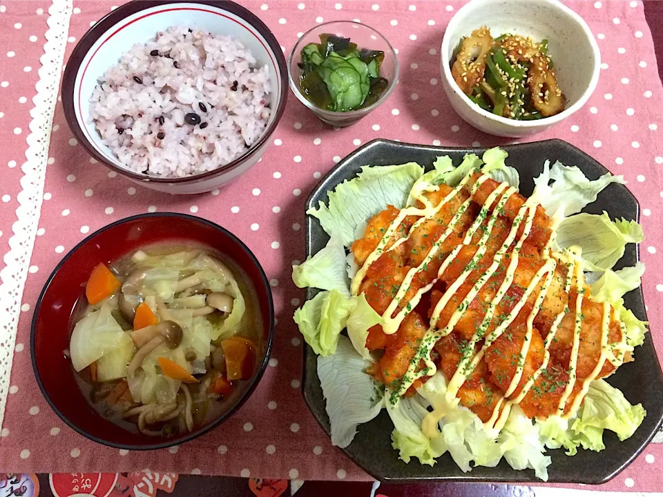 鶏チリ定食|ゆぴさん