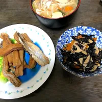 太刀魚の煮付け・具だくさん豚汁・ひじきの煮物|まささん