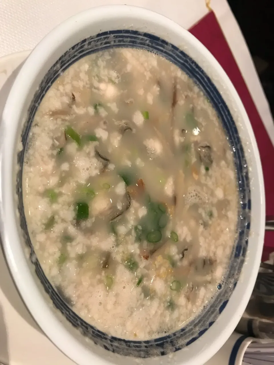 Congee with baby oysters & minced pork|Sky Blueさん