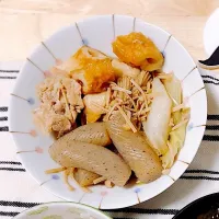 Snapdishの料理写真:豚肉とこんにゃくの煮物|よもぎさん