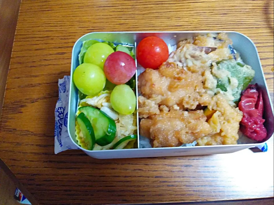 9/22鶏唐揚げ天丼|わかこさん