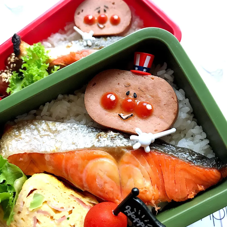 #姉妹弁当 #アンパンマン#鮭弁当|mnkさん