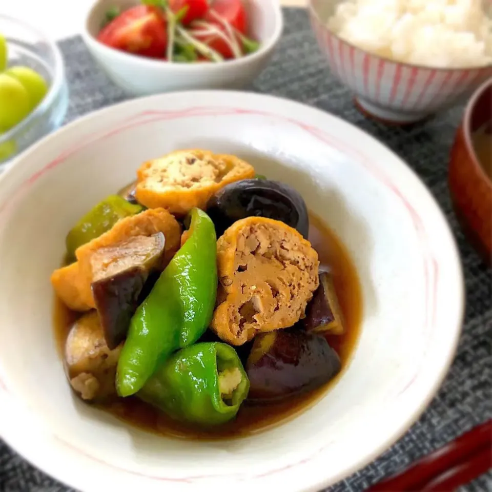 がんもと万願寺とうがらしとお茄子の甘辛煮👩🏻‍🍳🍆|あしゃぱんさん