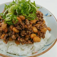 Snapdishの料理写真:納豆ミンチごはん