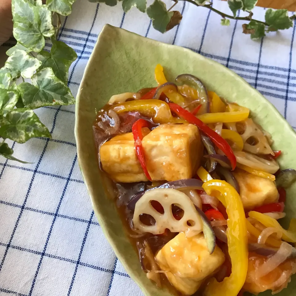 🥢ご飯モリモリいける❣️🍚揚げ木綿豆腐で酢豚風 甘酢あん😋|Hollyさん