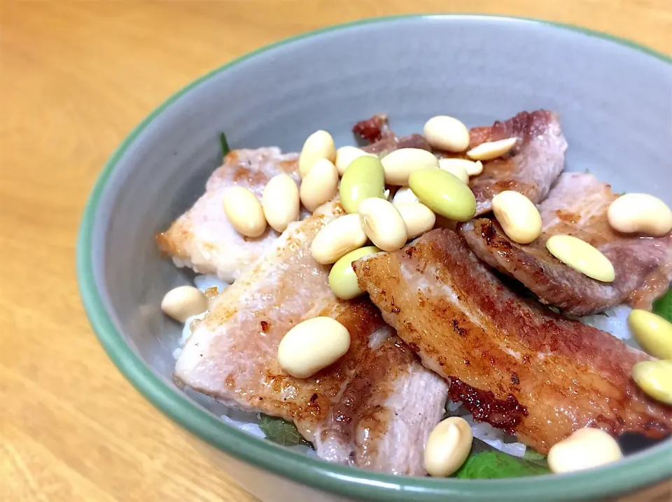 塩豚丼☆大豆も添えて♪|あやさん