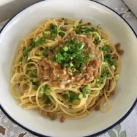 Snapdishの料理写真:納豆パスタ|MRELさん