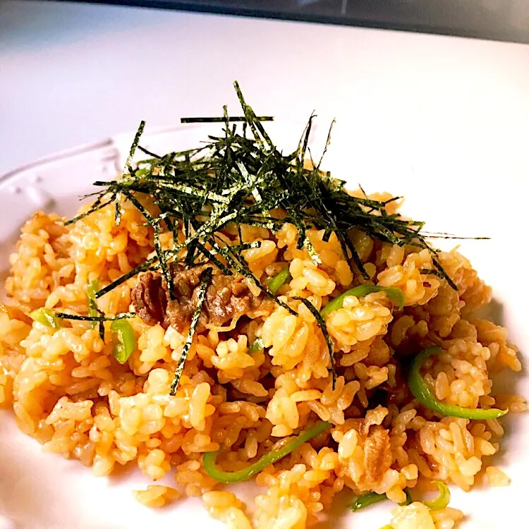 Snapdishの料理写真:レンジだけで！  ビビンバ炒飯 ◡̈♥︎|なばちゃん。さん