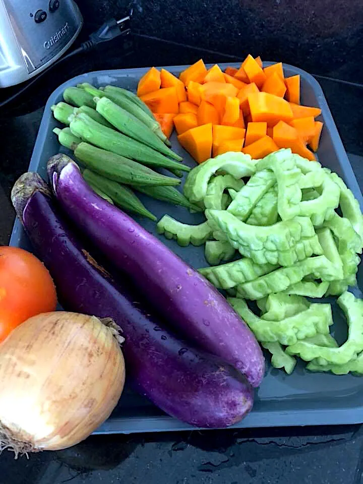 Vegetables  #eggplant🍆  #okra #kalabasa  #ampalaya   #onion  #tomato|🌺IAnneさん