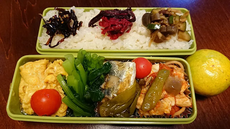 Snapdishの料理写真:塩豚のトマト煮弁当
 #今日のお弁当|りょーさん