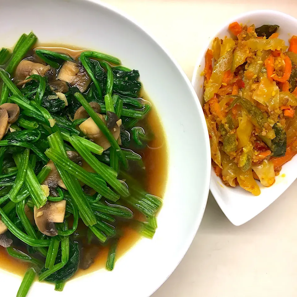 Stir fried spinach and achar|karen limさん