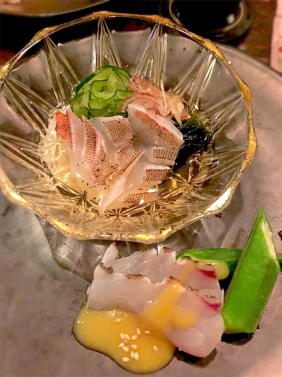 釣りカサゴの千鳥酢合えと釣り真鯛の酢味噌和え|Masakoさん