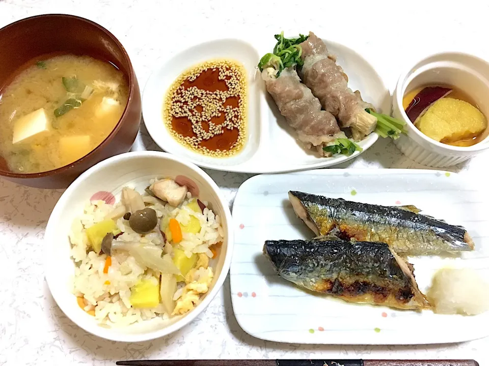 秋の味覚（秋刀魚・さつま芋の炊込みご飯）♪|rin♪さん