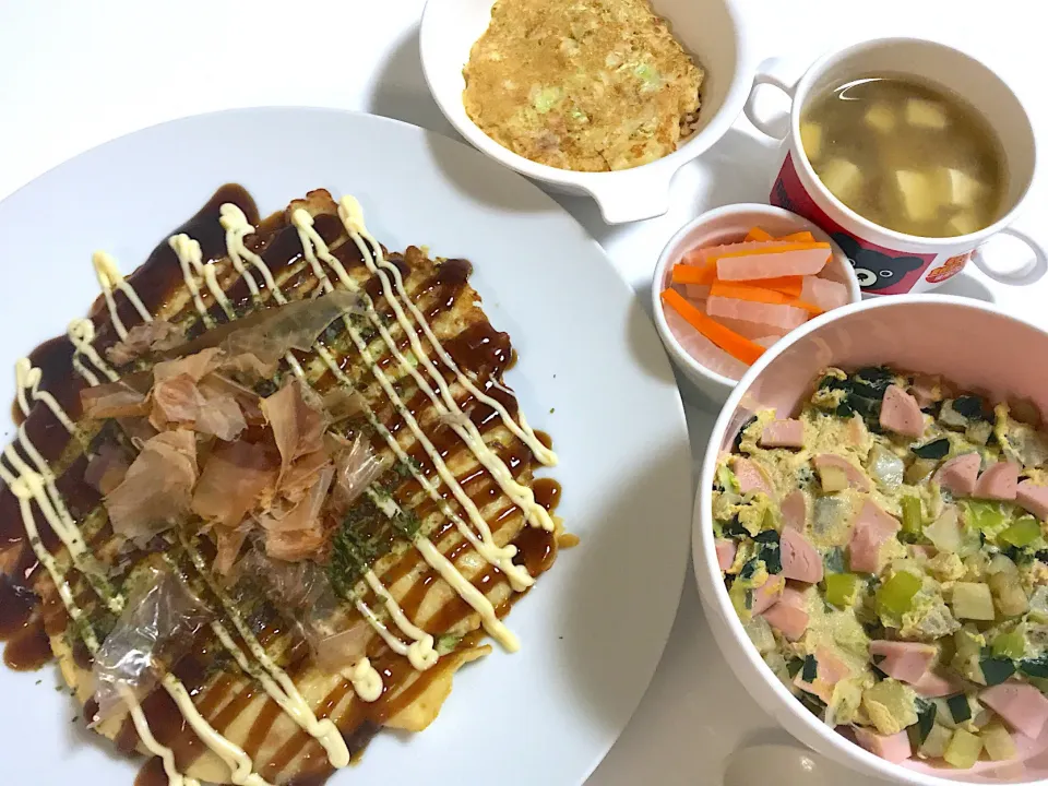 Snapdishの料理写真:#お好み焼き #離乳食 #一歳 #晩酌|ゆりえさん