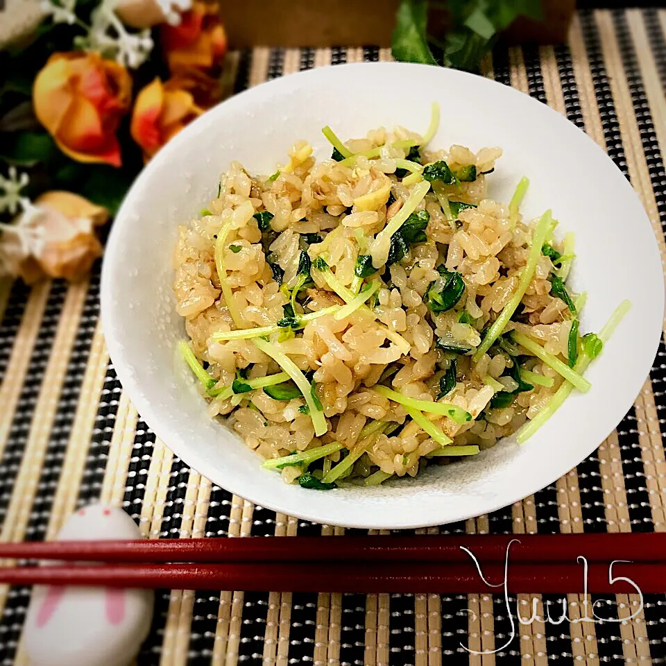 Snapdishの料理写真:☆ﾟツナと豆苗の炊き込みご飯☆食欲ない時も食べやすい❗️|ゆうさん