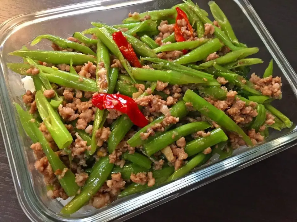 🌱ผักบุ้งจีนผัดกะปิหมูสับ🐷|🍀Jaoh Ohlunlaa🍀さん