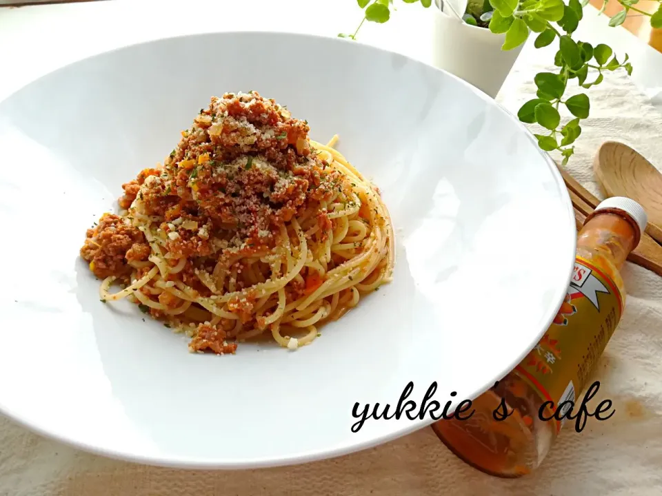 茹でないパスタでボロネーゼ🍝😋|ぐぅぐママ（Yukkie）さん