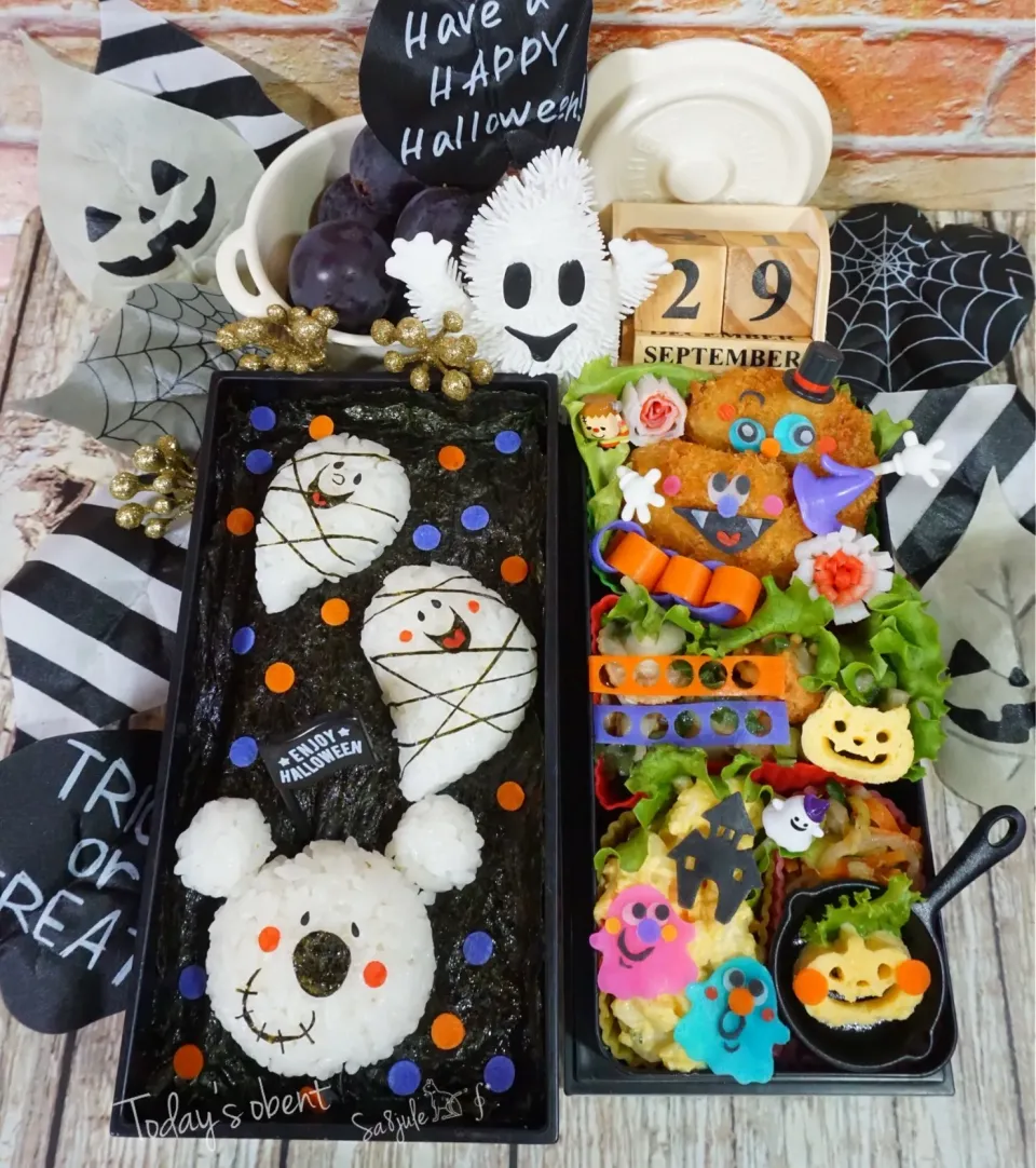 Halloween👻モノトーンぉ弁当|La-Jule Sa8さん