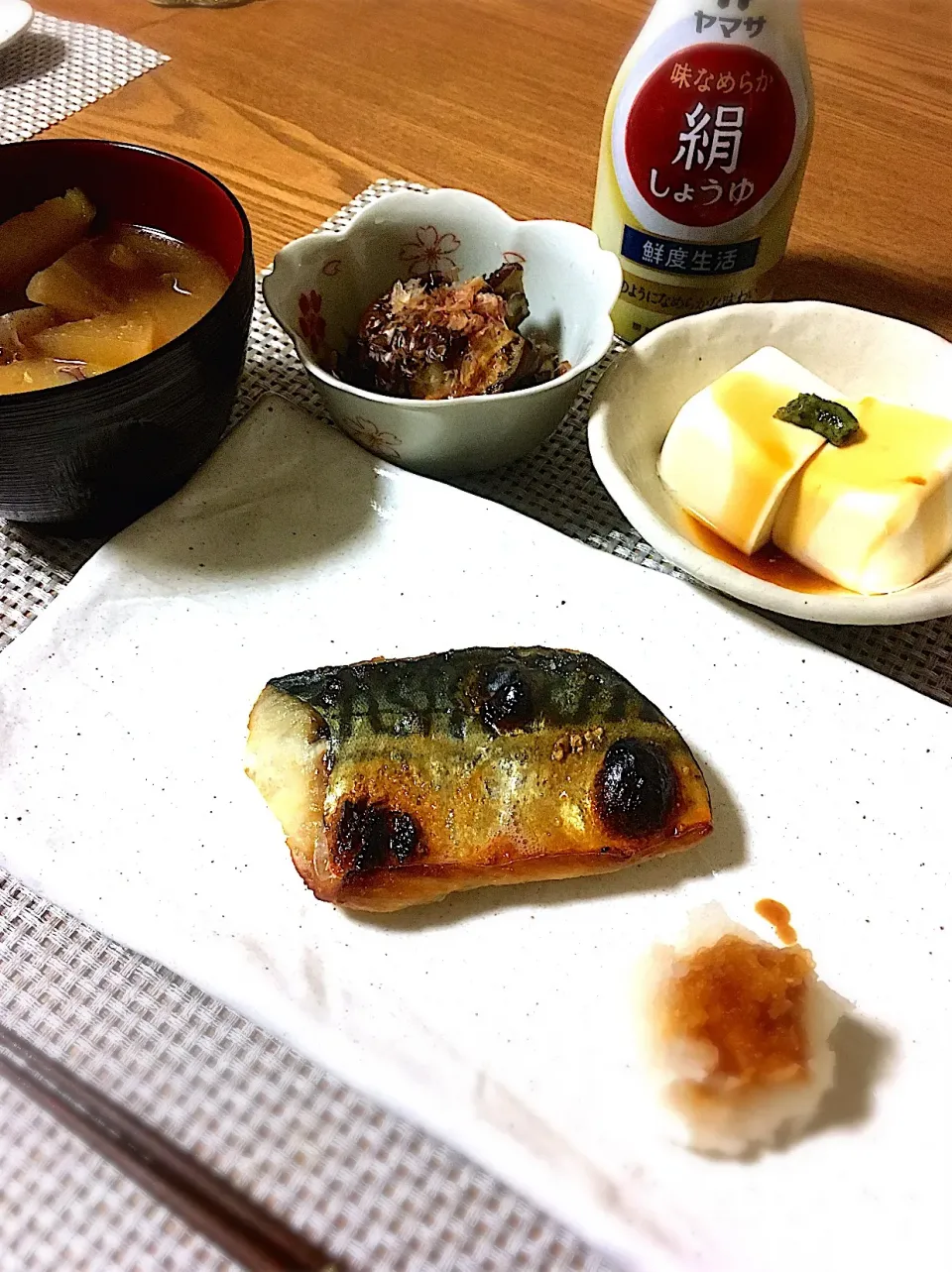 シンプル和食な晩御飯😊絹しょうゆが大活躍👏|Haruka*さん