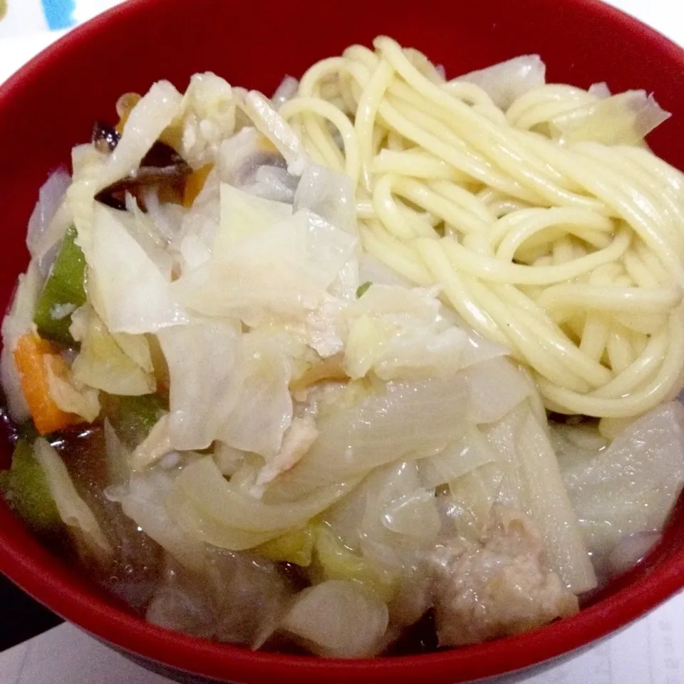 無理矢理〜八宝菜から⏩あんかけラーメン#リメイク#旨味たっぷり|まいりさん