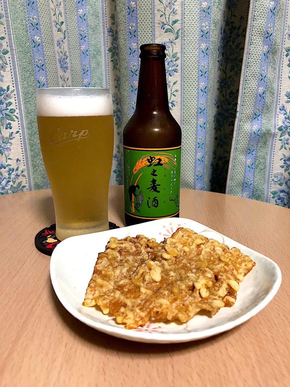 Snapdishの料理写真:虹之麦酒 & いか天|T. Wonderさん