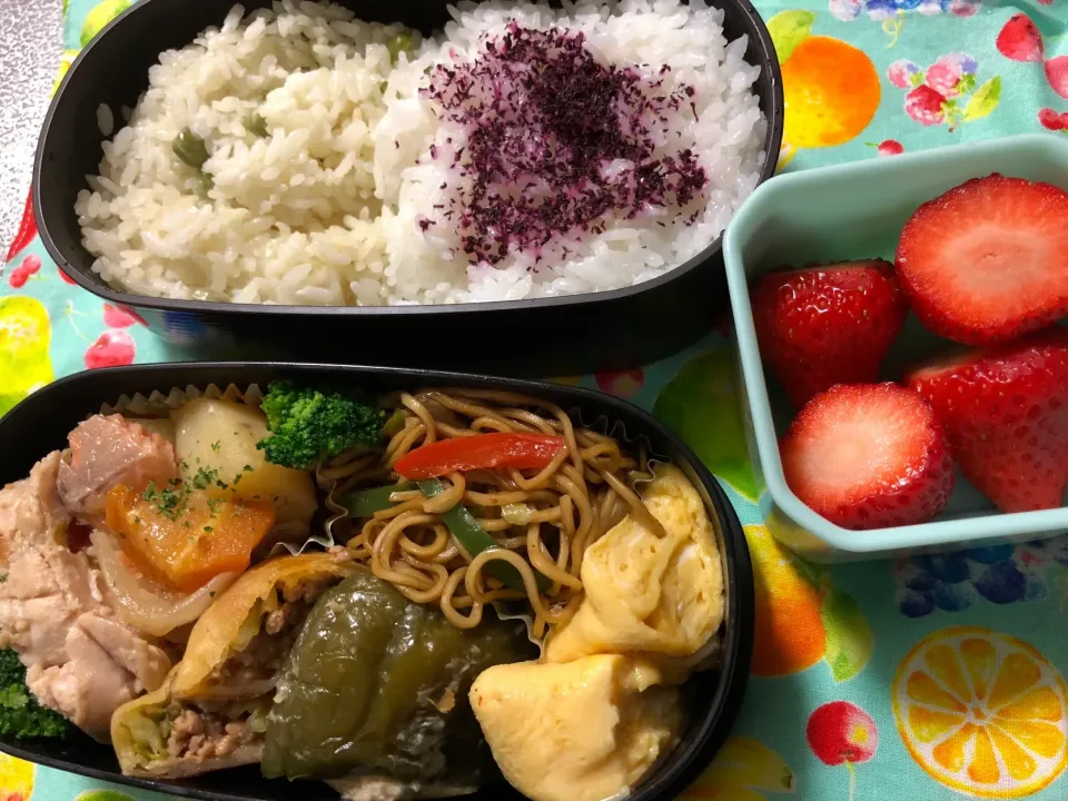 豆ご飯ハーフ弁当|なつさん