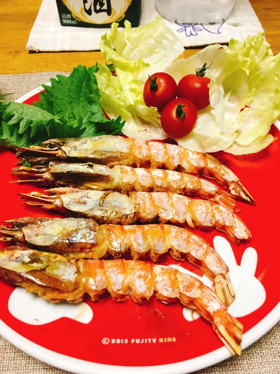 Snapdishの料理写真:有頭えびの塩焼き🦐(o⁰⊖⁰o)
 #簡単料理  #おつまみ|morimi32さん